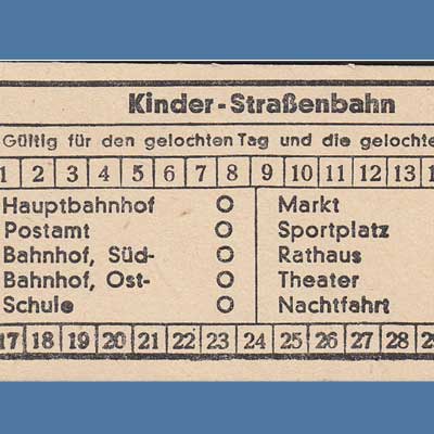 Der kleine Schaffner, original Kinder-Straßenbahn-Fahrscheine