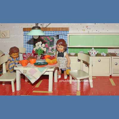 Küche 50er Jahre mit Chaiselongue, Küchenmöbel von Hermann Rülke - Bild 1