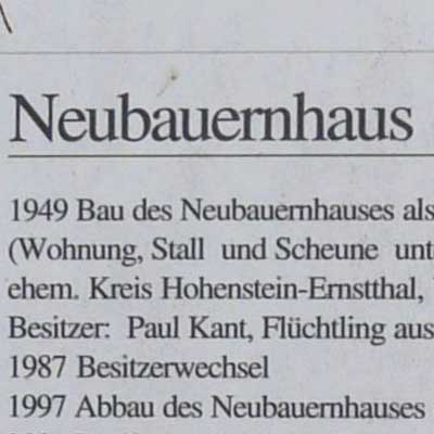 Neubauernhaus von 1949, Einrichtung 50er Jahre, DDR