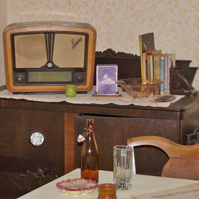 Neubauernhaus von 1949, Einrichtung 50er Jahre, DDR