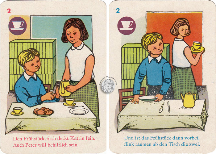 Katrin und ihr Bruder ein Peterspiel von gutem Benehmen