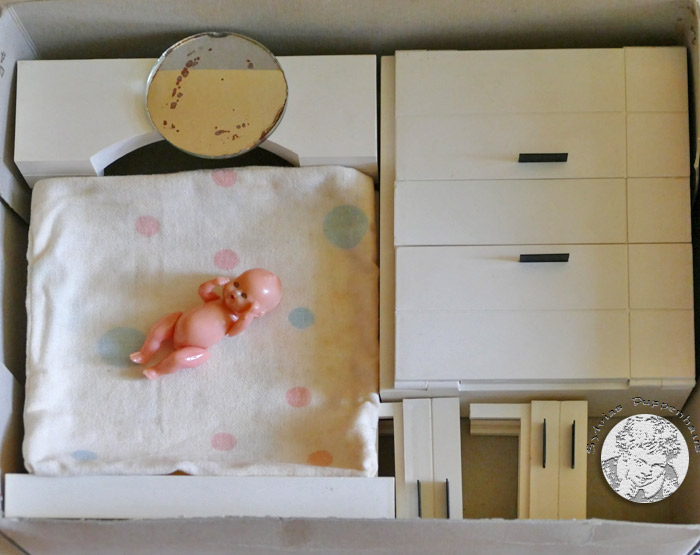 Schlafzimmer Puppenhaus der 1950er bis1980er Jahre