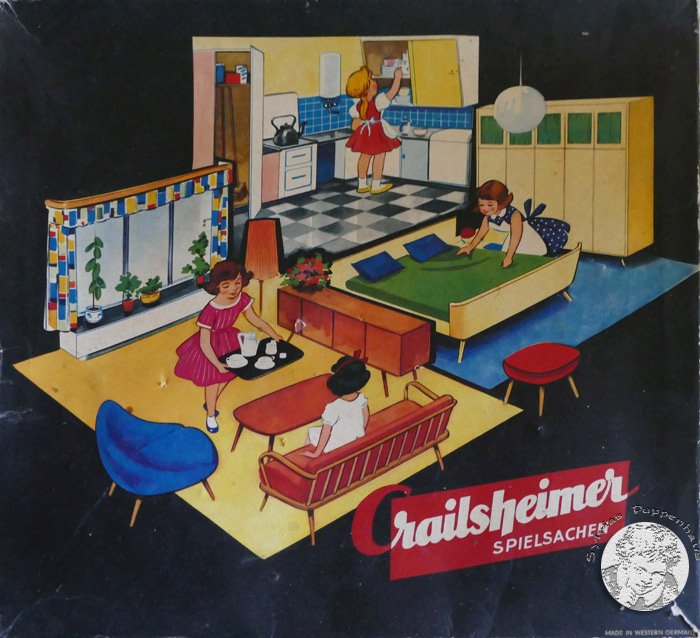 Wohnzimmer Puppenhaus der 1950er bis1980er Jahre