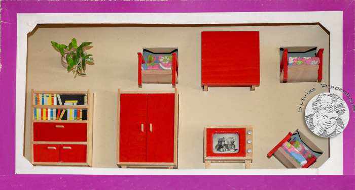 Wohnzimmer Puppenhaus der 1950er bis1980er Jahre