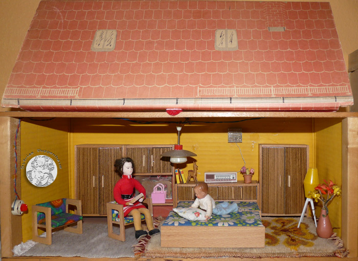Schlafzimmer Puppenhaus der 1950er bis1980er Jahre